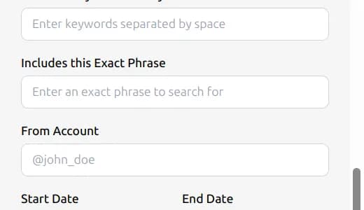 TweetStorm filter settings showing tweet type and keyword fields for mass retweets.