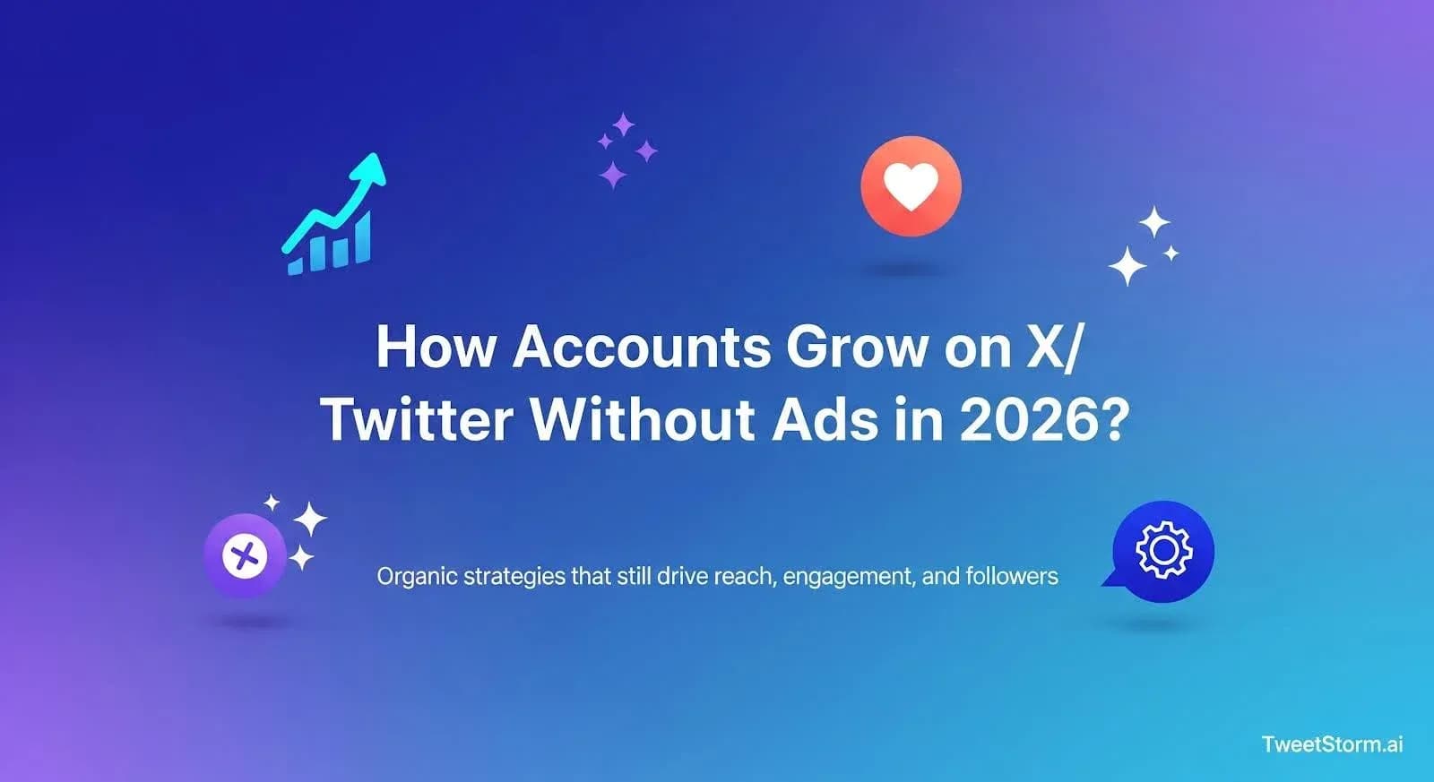 How accounts grow on X/Twitter without ads in 2026? TweetStormAI