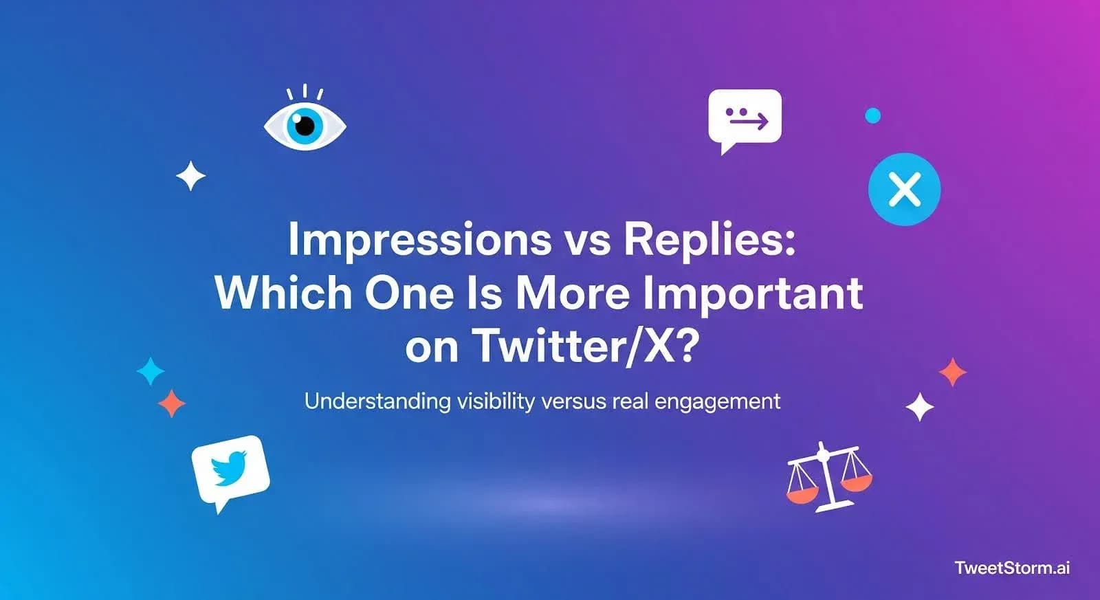 It is explained Which One Is More Important among Impressions vs Replies on Twitter/X. TweetStormAI
